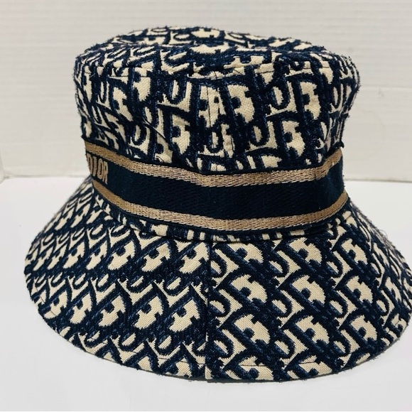 Dior Elegant Blue & Cream Bucket Hat - Picture 6 of 8